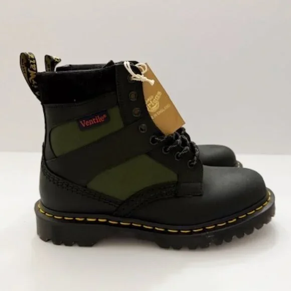 Dr. Martens 1460 Padded Panel Lace Up Boots Black Olive 27754002